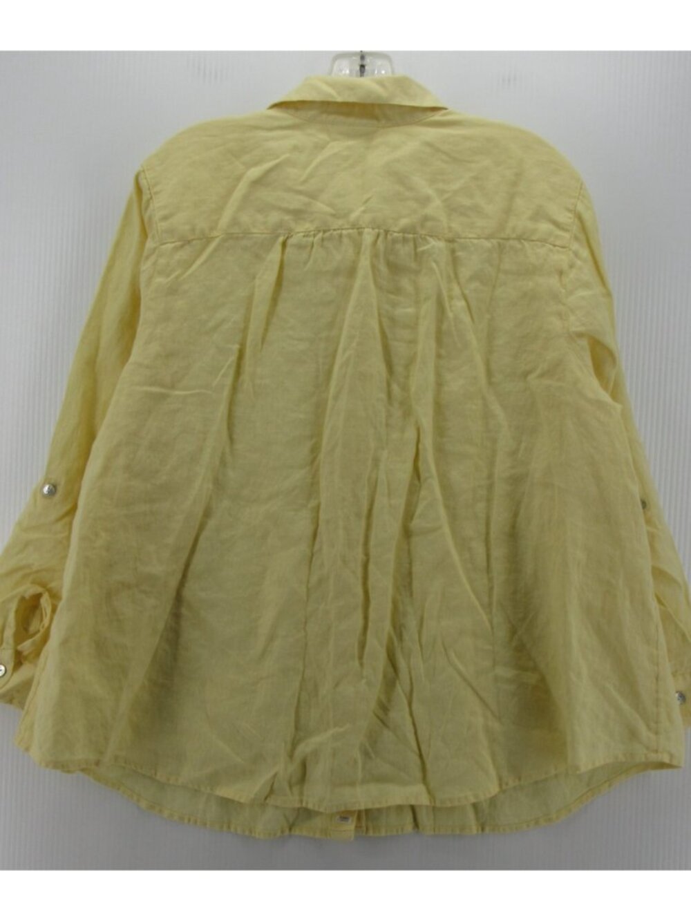 J Jill Top XL Petites Love Linen Shirt Button Down Woven Roll Tab - Picture 7 of 11